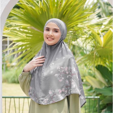 DOA INDONESIA BAITI KHIMAR CALANTHA REGULAR SMOKE GREY