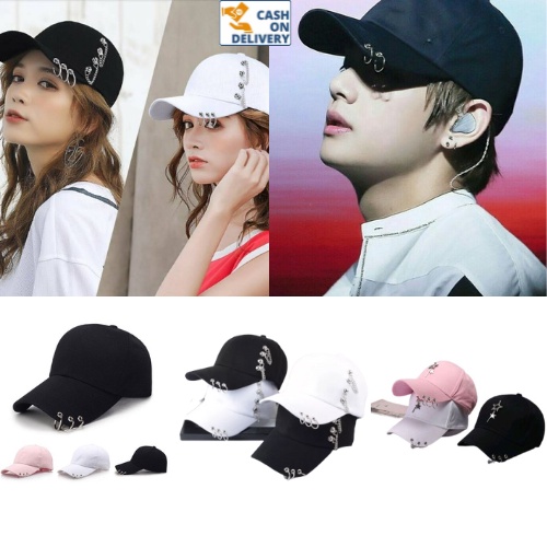 Topi Korea Anting Bintang Rantai Kpop Style / Topi Baseball Korea Unisex Remaja Dewasa