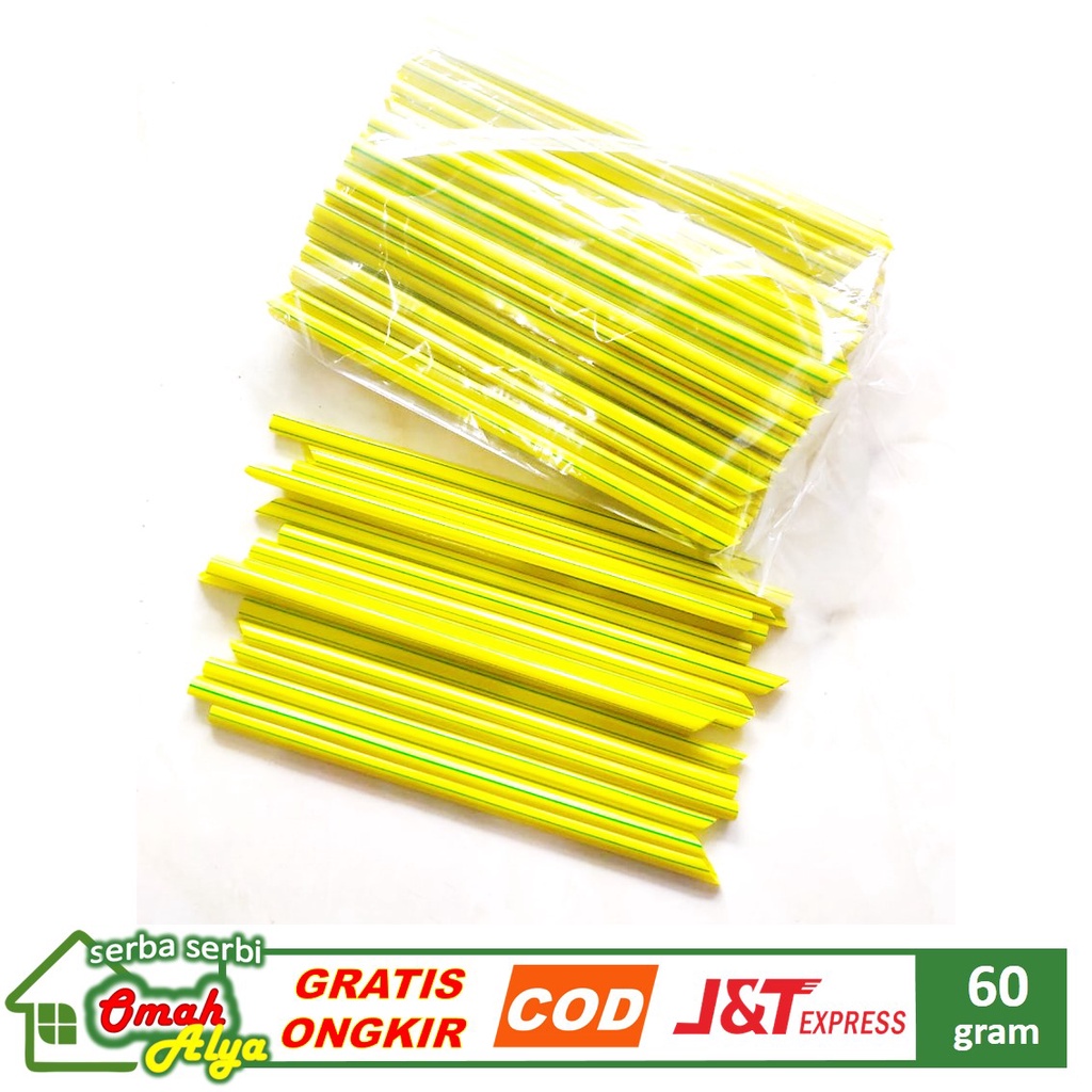 SEDOTAN TONG TJI ES LANCIP KAKU TEBAL 6 mm x 18 cm WARNA KUNING