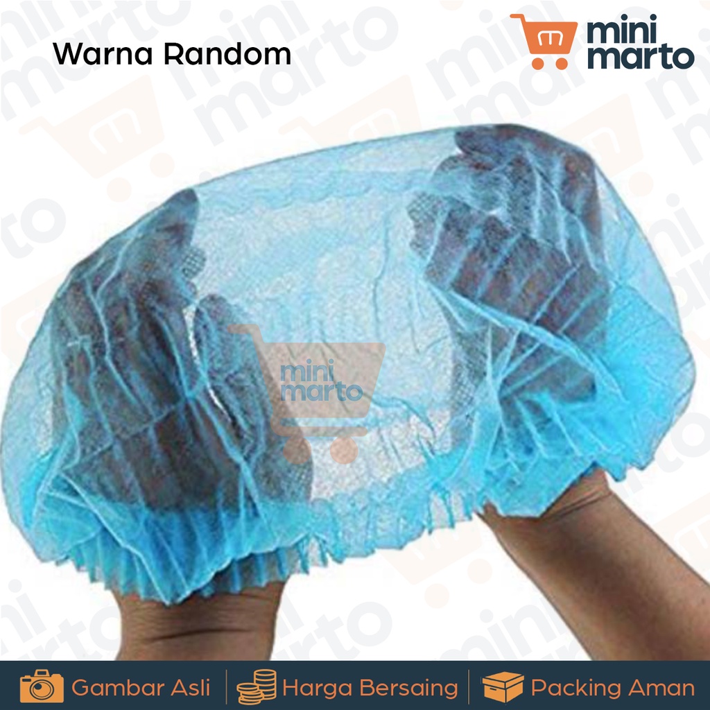 Disposable Nurse Cap Hair Net Non Medis / Shower Cap Penutup Kepala