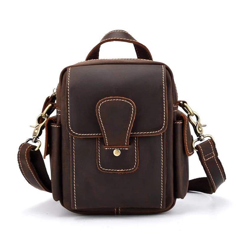 Tas Selempang Pria Kulit Sapi Original Crazy Horse - Tas Pria Selempang Kulit Asli Crazy Horse Premi