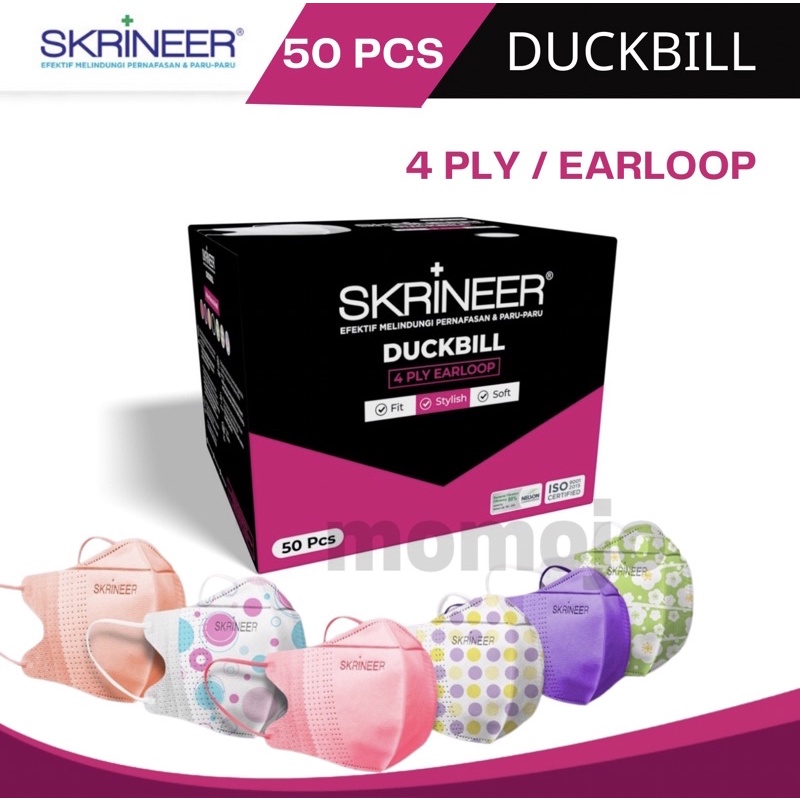 SKRINEER Masker Duckbill Earloop 4ply Box