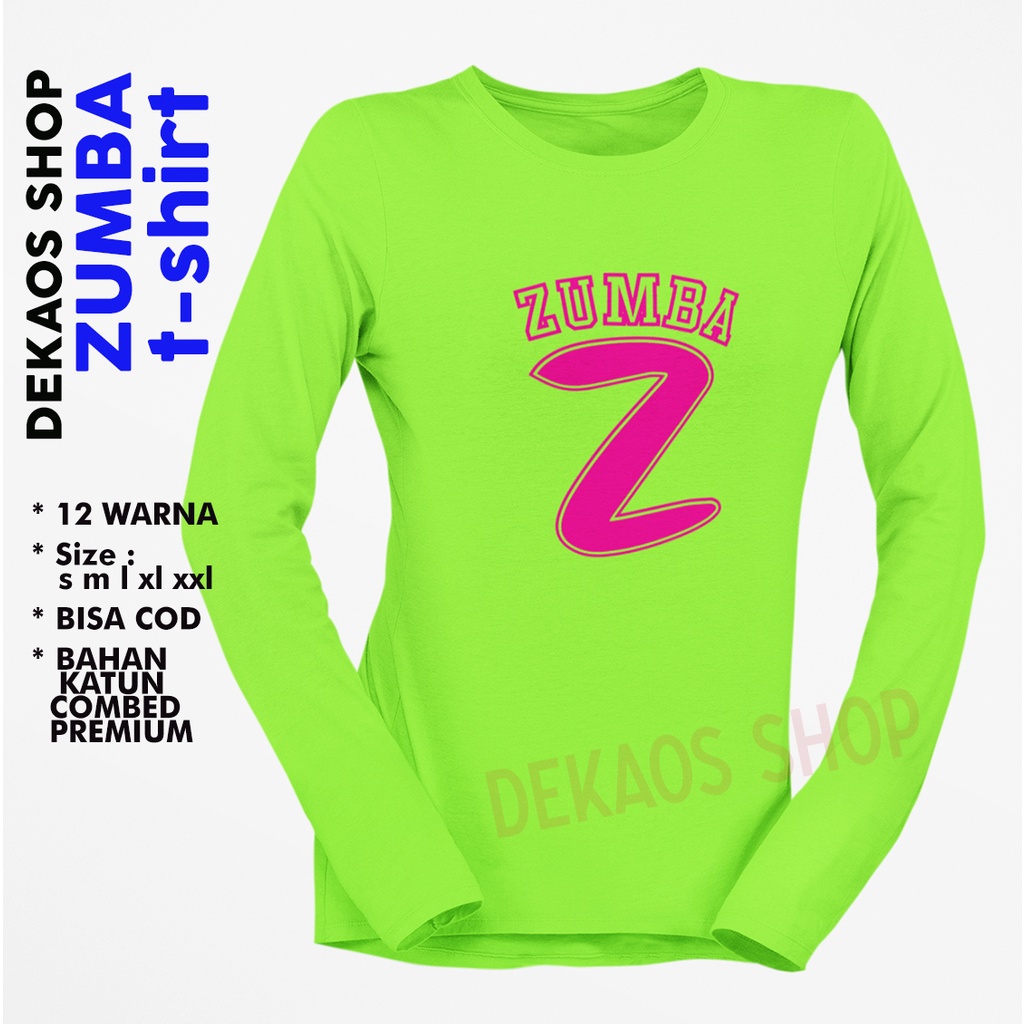 KAOS SENAM ZUMBA LENGAN PANJANG  / SETELAN ZUMBA / ATASAN ZUMBA / BAJU SENAM WANITA / KAOS AEROBIC L