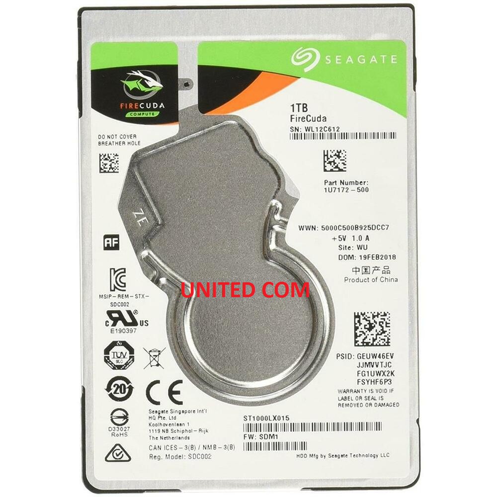 HDD HARDISK HARD DISK INTERNAL SEAGATE FIRECUDA 1TB 1000 GB 2.5 INCH LAPTOP NOTEBOOK 5400RPM SATA2