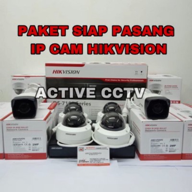 PAKET CAMERA 6 CCTV IP CAM HIKVISION 6 kamera 2mp ipcam ipc 8 ch channel komplit 8ch 8channel