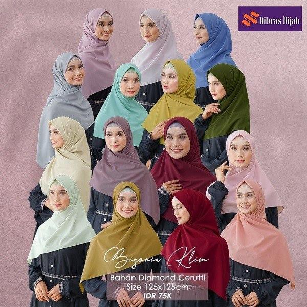 NIBRAS TERBARU HIJAB SEGI EMPAT KERUDUNG BIGONIA KLIM