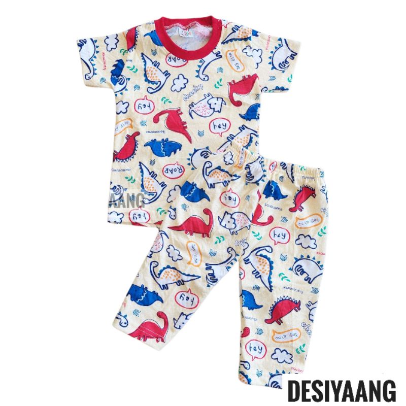 Piyama Bayi Qkids Size Xs usia 1 tahun lengan lengan pendek celana panjang bahan libby