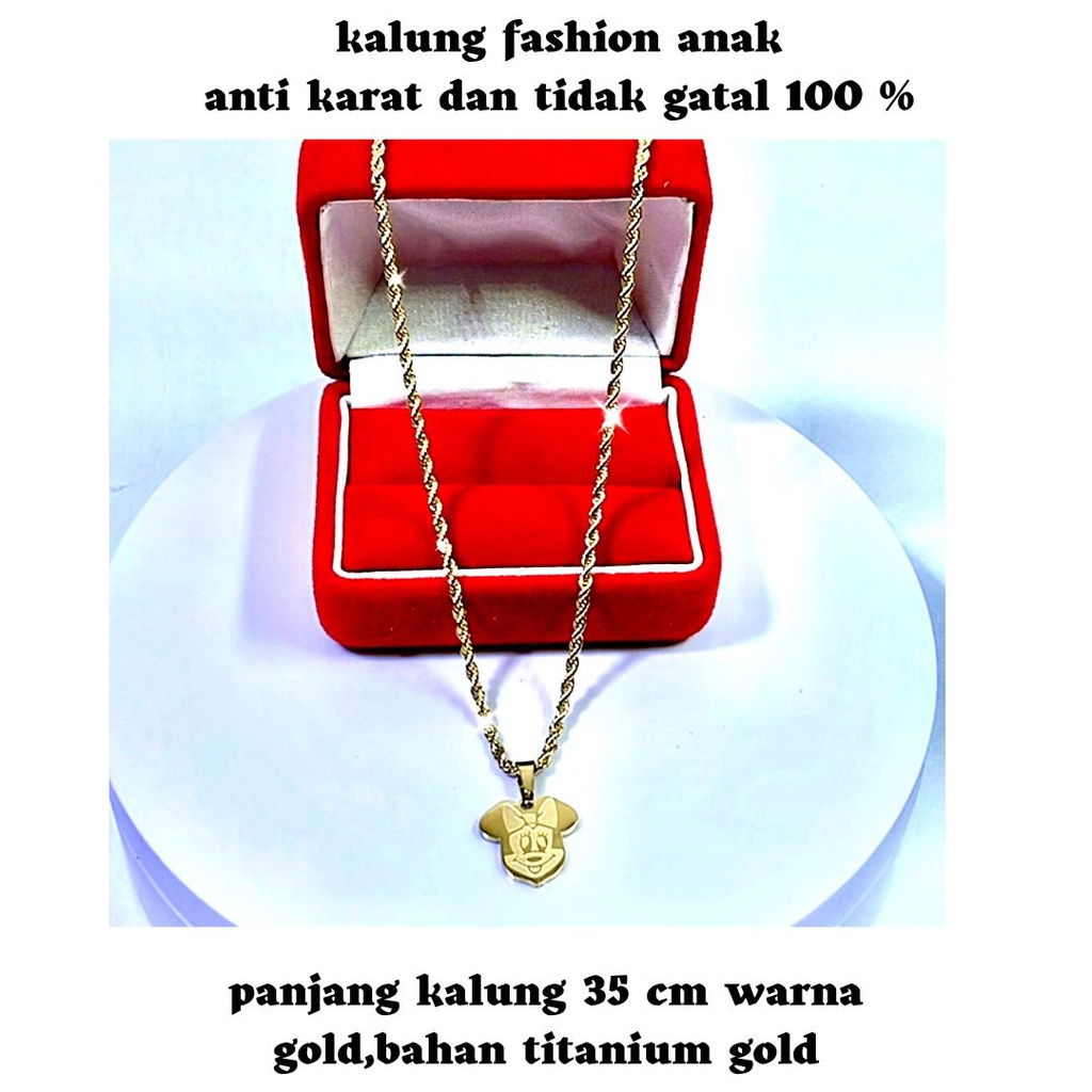 kalung karakter anak,tersedia pilihan beberapa model kalung,kalung anak perempuan anti karat,kalung anak titanium anti luntur,kalung anak titanium