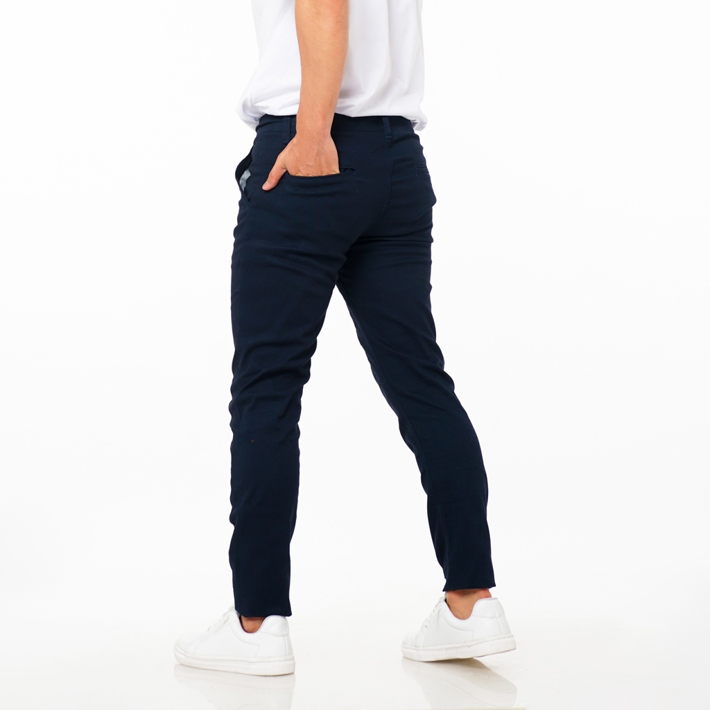 SANVANINA Celana Chino Panjang Pria Slim Fit Navy | Long Tailor Chino Dark Blue H-078