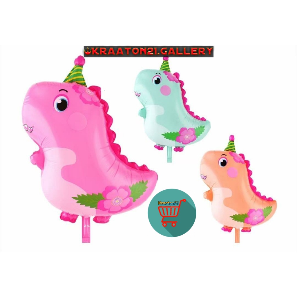 Balon Foil Karakter Dinosaurus Topi / Balon Foil / Balon Karakter / Dinosaurus
