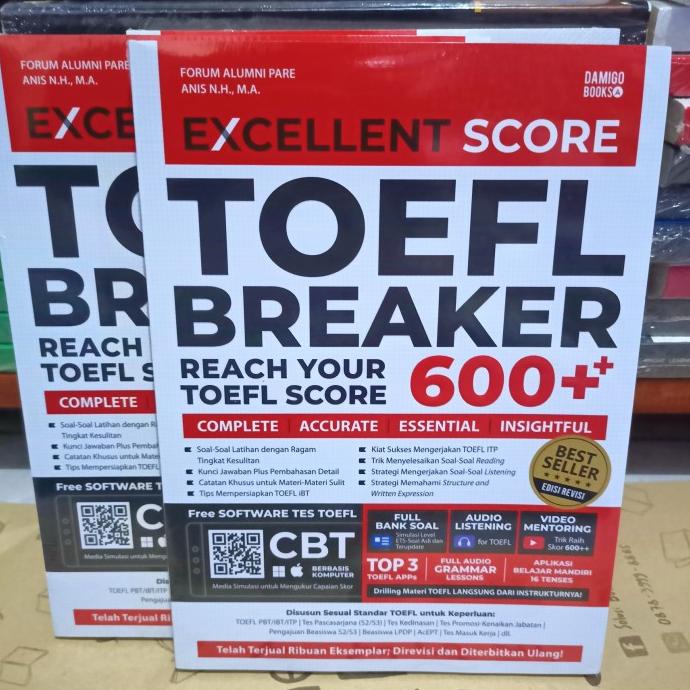 

NEW..!!BUKU EXCELLENT SCORE TOEFL BREAKER 600++. By Damigo Books