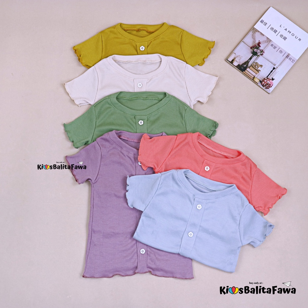 Zahra Knit Wear uk 2-4 Tahun / Kaos Anak Bahan Cotton Rib Tebal Stretch Balita 2-4 Tahun Blouse Atasan Polos Perempuan