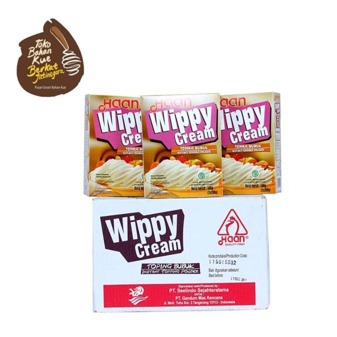 

Haan Wippy Cream 400 Gram/ Setengah Dus / isi 6 Pack ---NEW---
