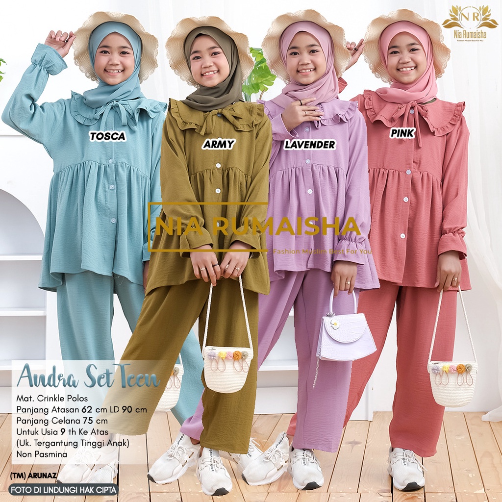 Baju Setelan Anak Perempuan Umur 7- 9 Tahun RADHIYA STORE / One Set Anak Perempuan Motif / Setelan M