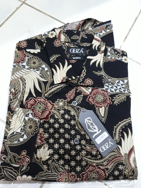 Odza Kemeja Batik Pria Lengan Panjang Modern Slim Fit Hem Cowok Dariafa