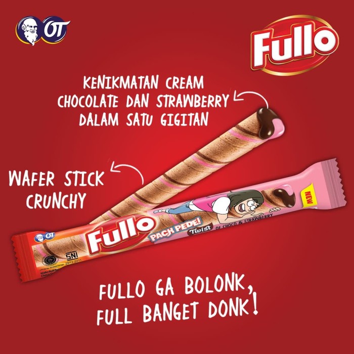 

54eh Fullo Stick Chocolate Strawberry 9Gr - 1 Box Isi 24Pcs 60Jh