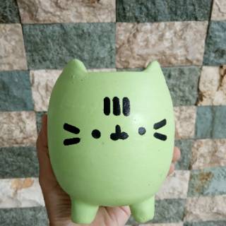  Pot  lukis kucing pot  gerabah pot  tanah  liat  bentuk kucing 