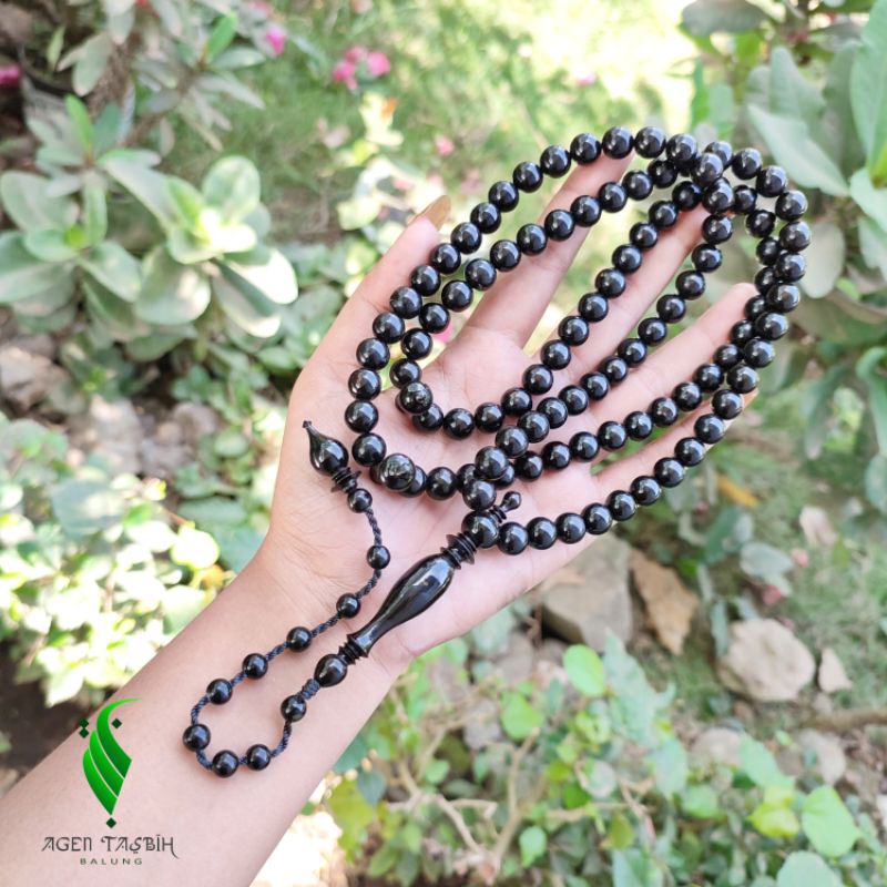 Tasbih Akar Bahar Black Yuser ORI!! Size 9mm, Motif Bulat//COD