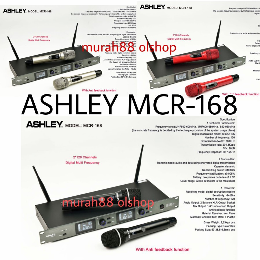 microphone/mic wireless/werles ashley MCR-168/MCR 168 /MCR168 ORIGINAL