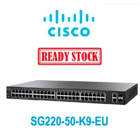 Cisco SG220-50-K9-EU SG220-50 50-Port Gigabit Smart Plus Switch