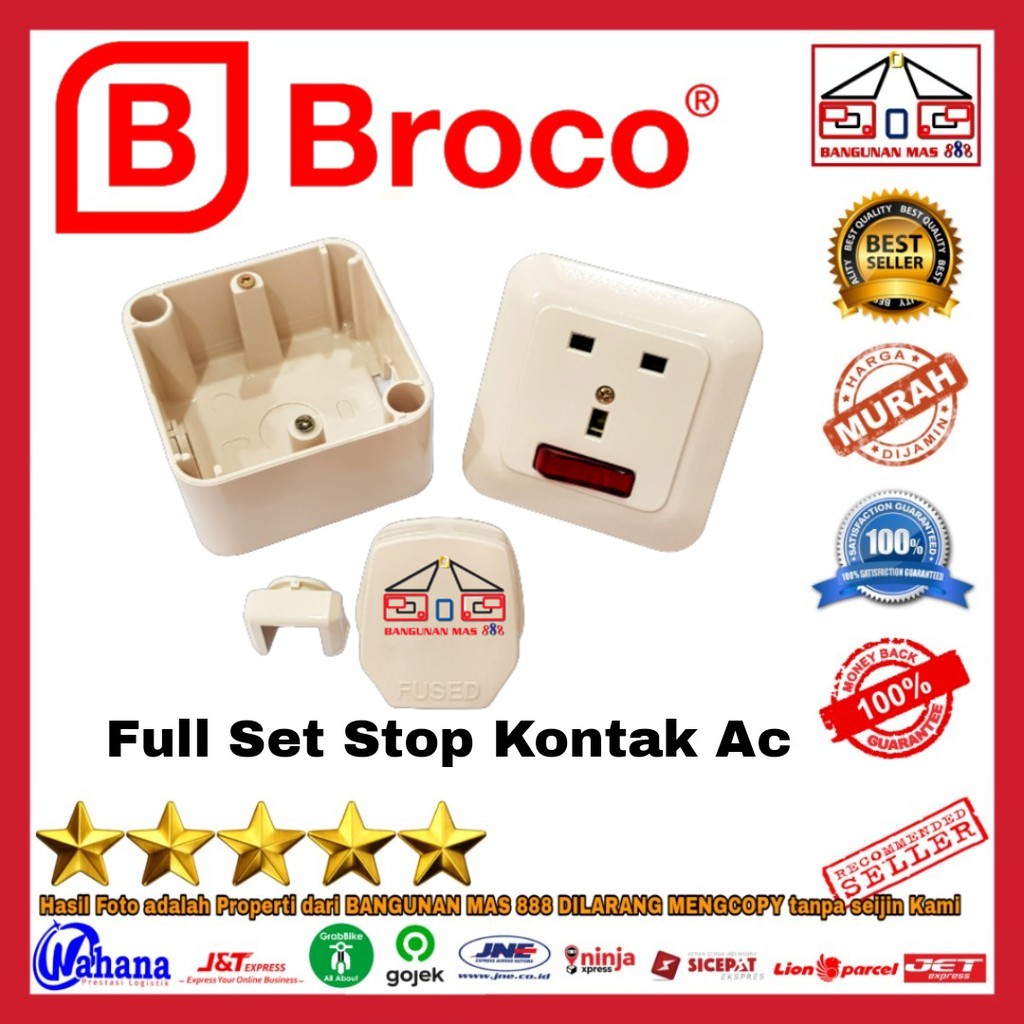 Broco Stop Kontak AC BROCO ORIGINAL complete set original - Steker Ac - Saklar Ac - Colokan Ac