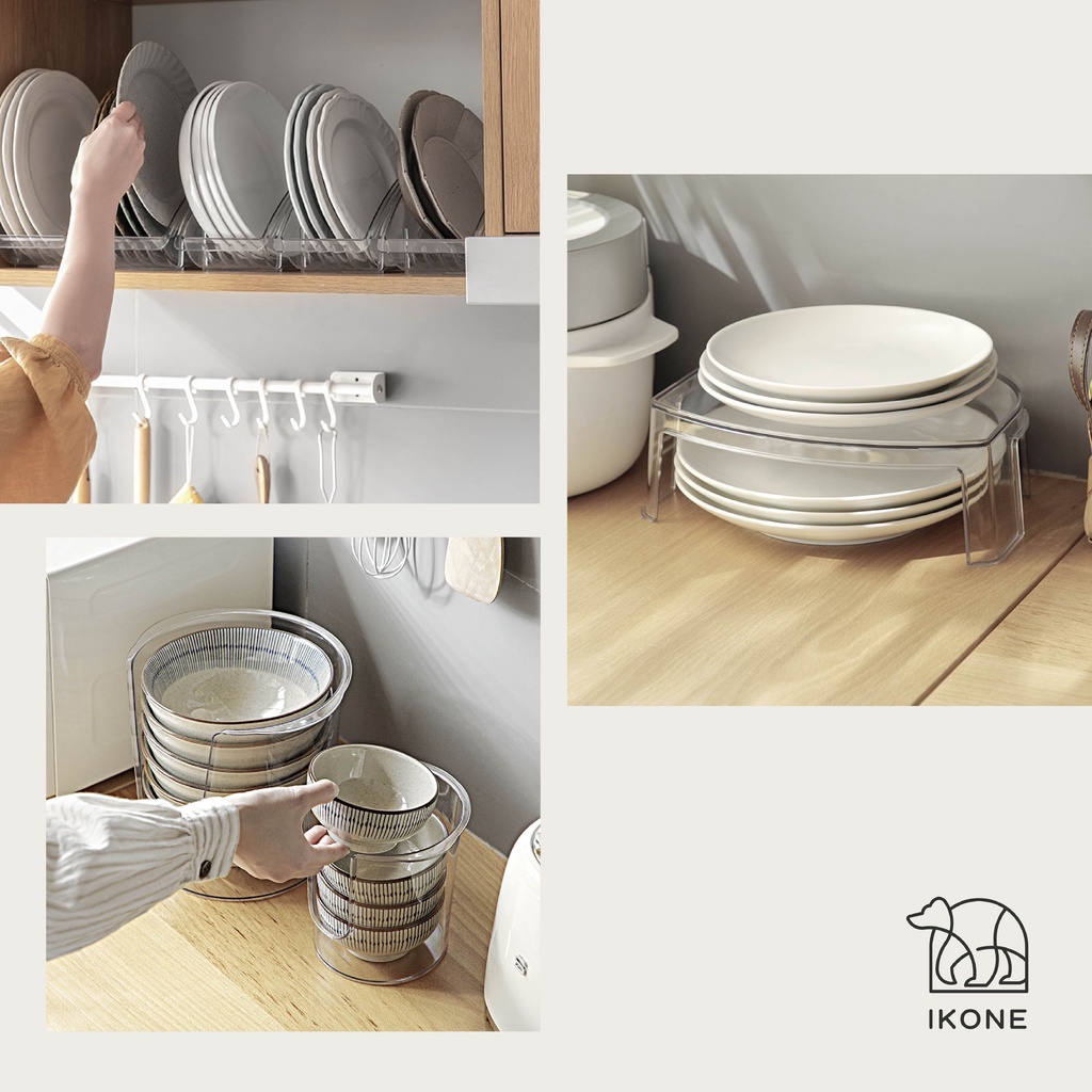 【IKONE】SARA Plate and Bowl Organizer Tempat Penyimpanan Piring Mangkuk Berkualitas Susun Mangkuk Susun Piring Rak Dapur Perapi Dapur Organiser Piring Organizer Mangkuk Stacking Plate Stacking Bowl