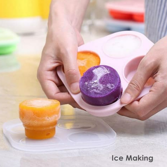 BABYQLO Foldable Silicone Freezer Cups Baby Food Container