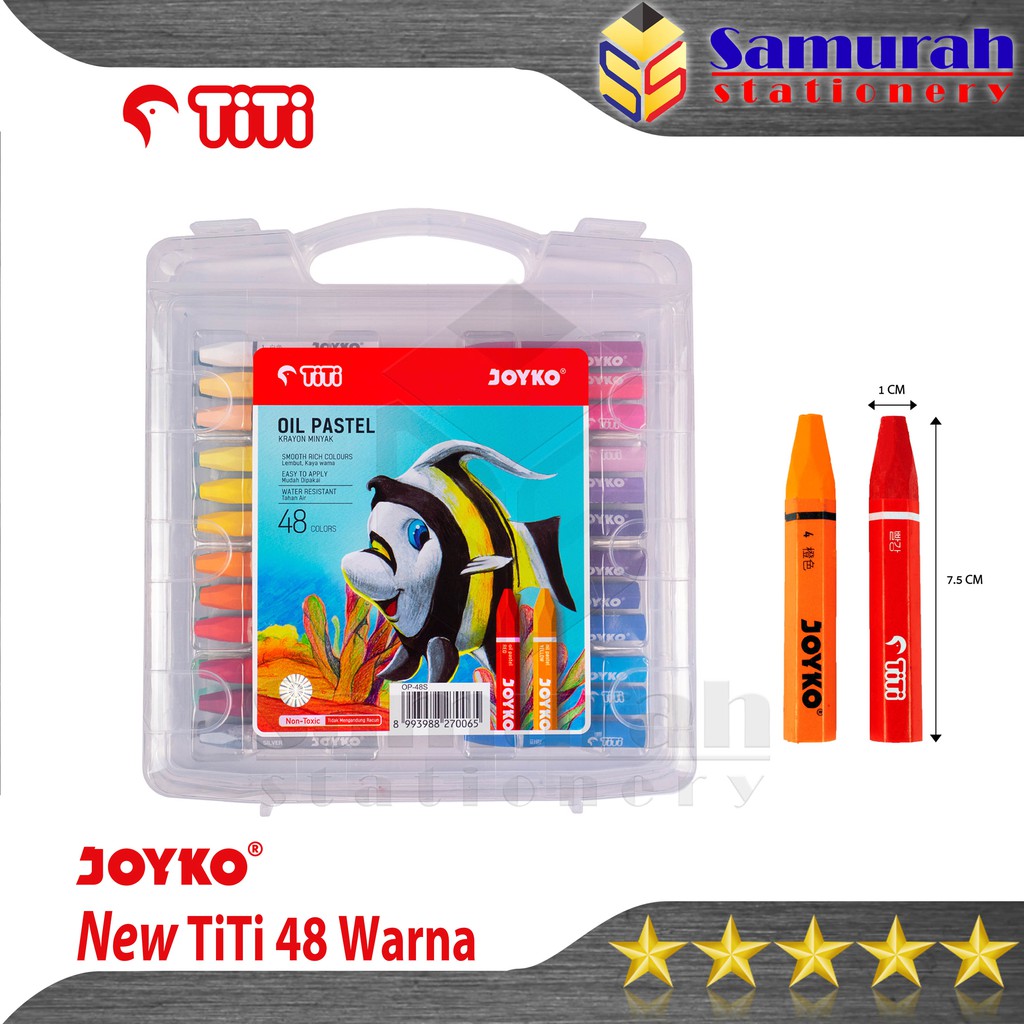 

Krayon New TiTi Joyko 48 Warna / Krayon Minyak isi 48 W / Crayon Oil Pastel 48 Colours TiTi TI-P-48S