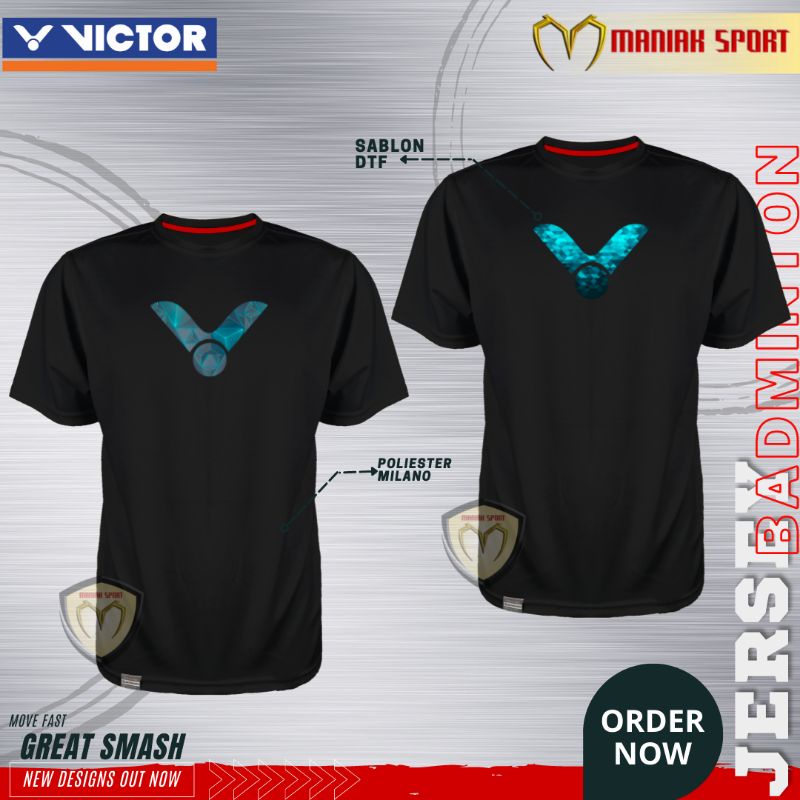 KBVH02 - KAOS BADMINTON BAJU BULUTANGKIS VIC JERSEY PREMIUM SABLON DTF