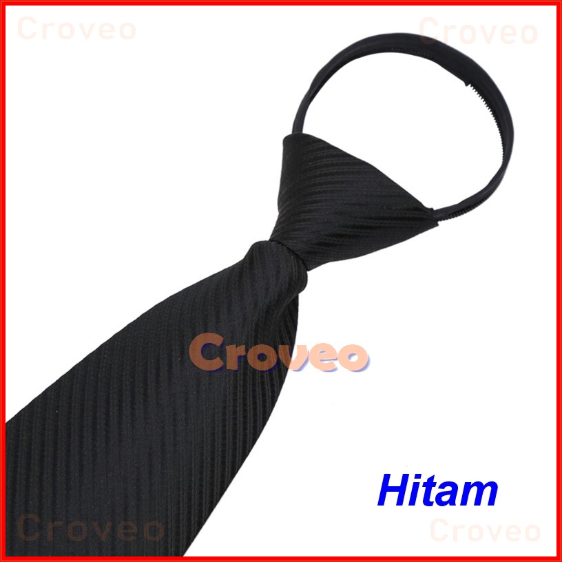 Dasi Pria Instan Resleting 3 Inch Garis Salur Instant Langsung 8 cm Otomatis Hitam Siap Pakai Jadi Zipper Formal Merah Warna Biru SIlver tie Necktie Praktis Velcro Remaja Polos Wisuda Seragam Kerja Kantor Pengantin Set Resmi Mewah Simpel Slim Premium Set