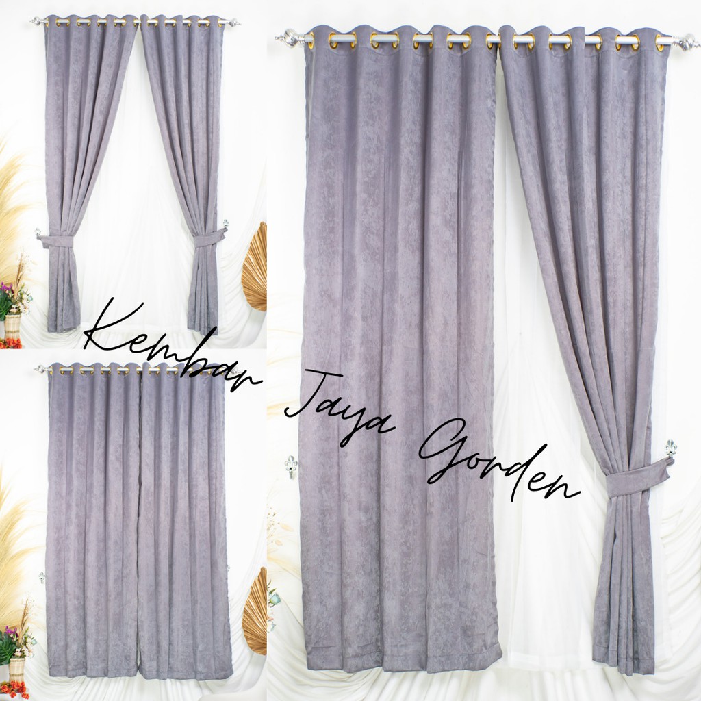 Gorden jendela polos Murah, Gorden Jendela Polos plisket, Gorden Jendel Polos Embosh Warna Abu, Gord