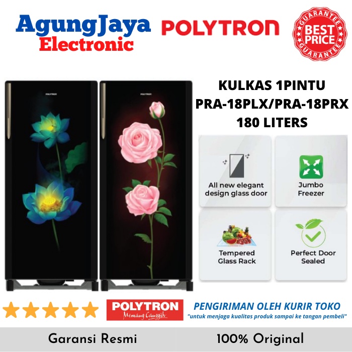KULKAS POLYTRON PRA-18PRX LEMARI ES 1 PINTU 180 LITERS PRA-18PLX (FREE ONGKIR CILEGON)