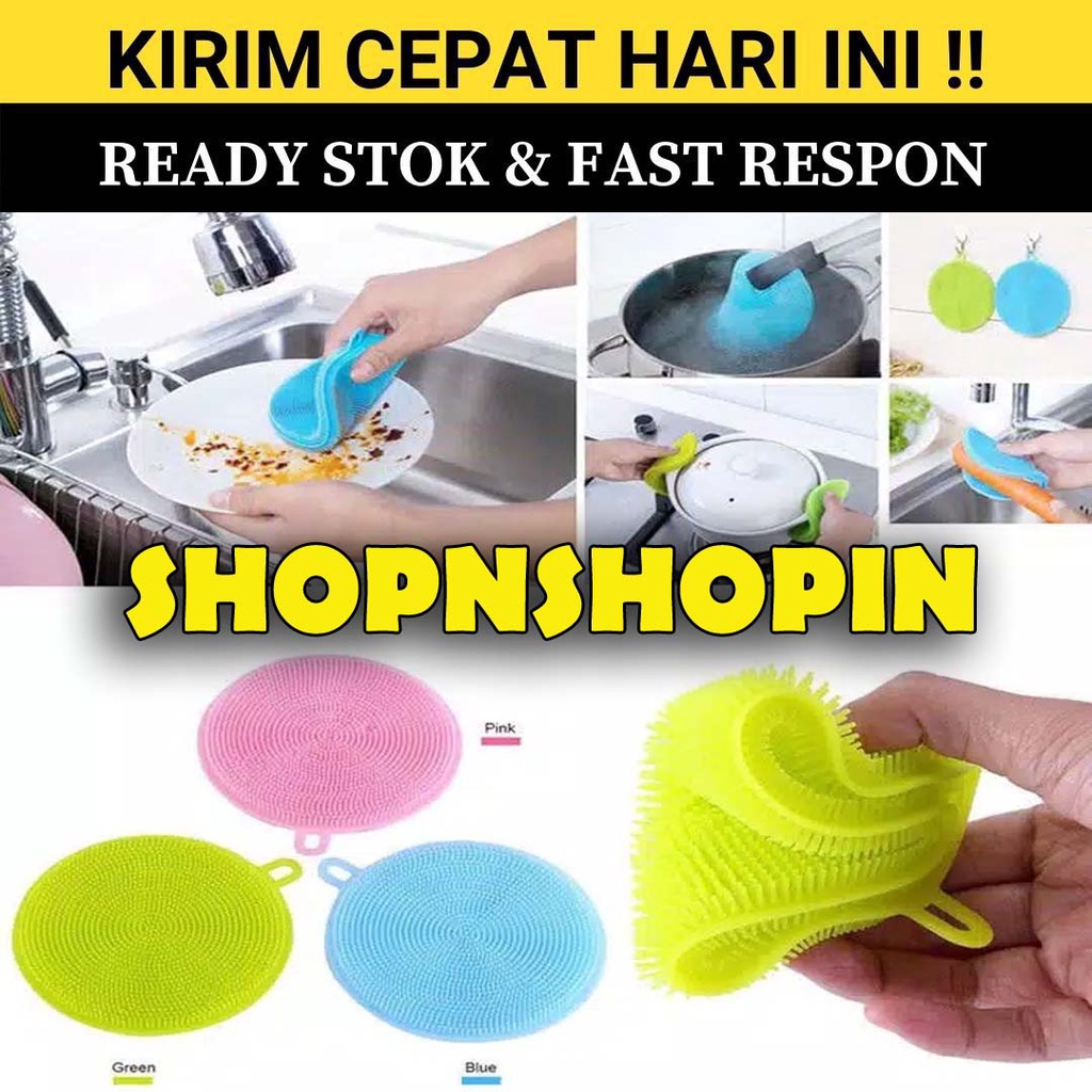 [𝐊𝐈𝐑𝐈𝐌 𝐂𝐄𝐏𝐀𝐓] Spons cuci piring Awet Tebal Sikat Pembersih Wajan Panci Wastafel Silikon | Busa Pembersih Serbaguna / Magic Sponge / Spons Ajaib  Pembersih Kerak Wajan