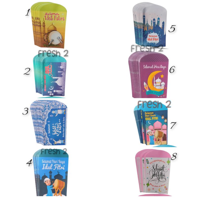 

angpao lebaran lokal 8 motif @ 100 pcs / angpao lebaran terbaru / amplop lebaran 2022 /