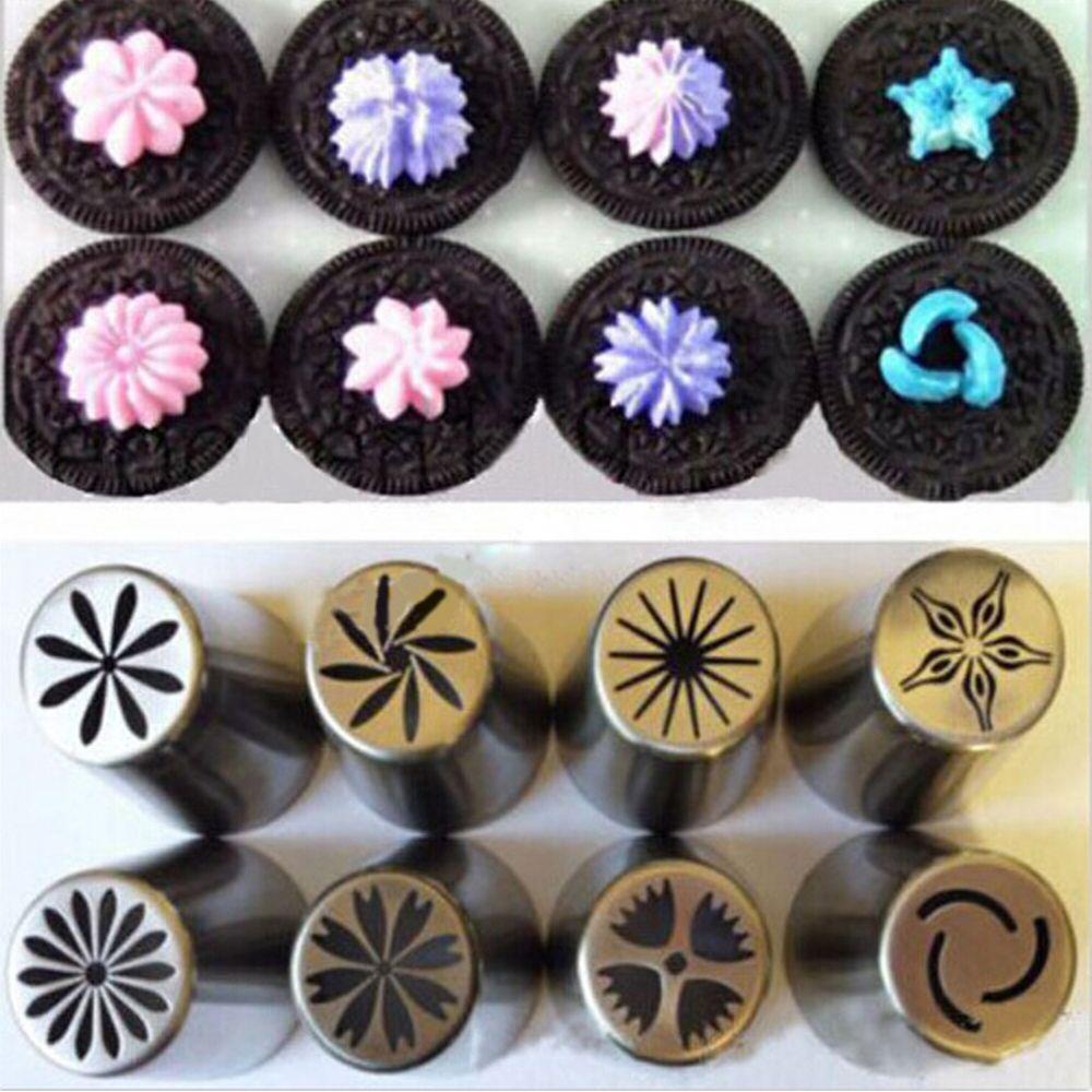 Solighter Icing Piping Nozel DIY Bakery Pastry Tips Alat Dekorasi Kue Stainless Steel Aksesoris Dapur Rusia Nozzle