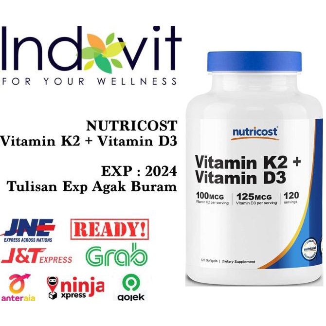 Nutricost Vitamin D3 K2 Nutricost D3 K2 Nutricost Vit D3 K2 120 Softg Lc