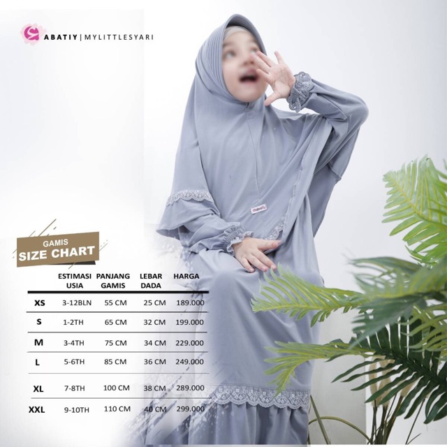 Gamis Anak Set Hijab Premium Abatiy My Little Syar’i