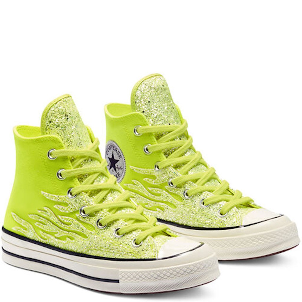 Sepatu Converse Chuck 70 70s Flame Flames Glitter Shine Hi Lemon Venom