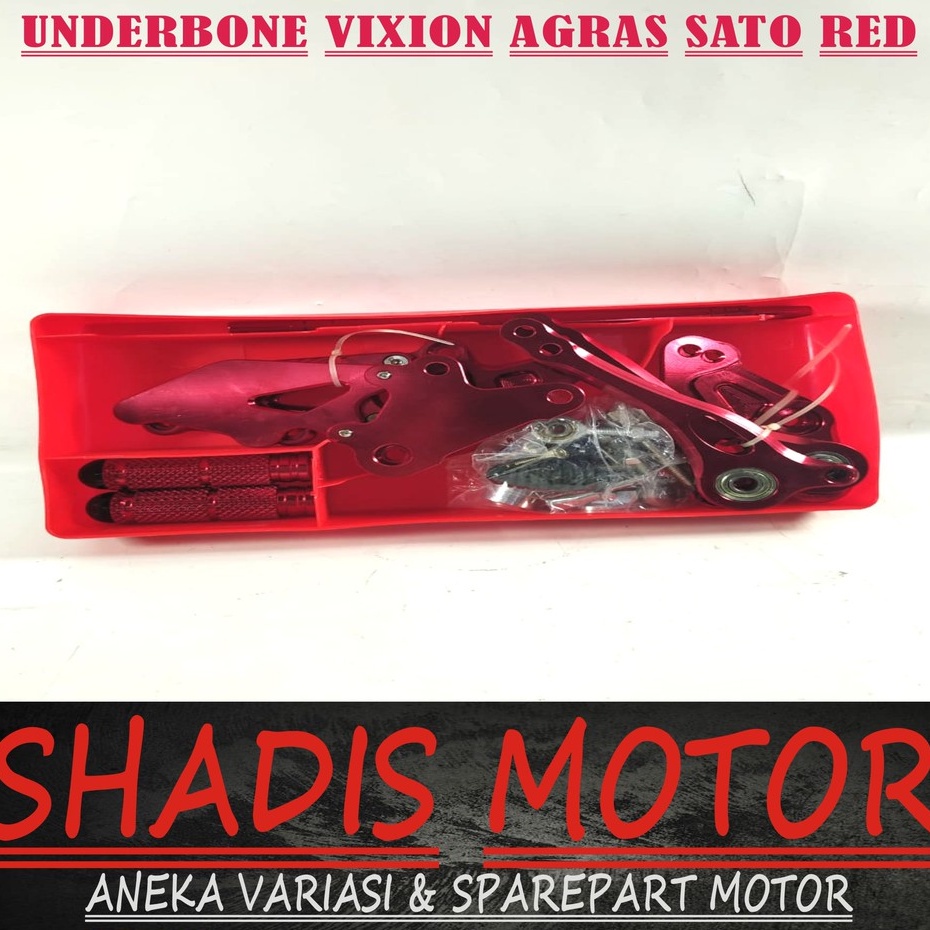 Underbone Footstep Motor Merk Agras Sato Warna Merah Motor Vixion Lama