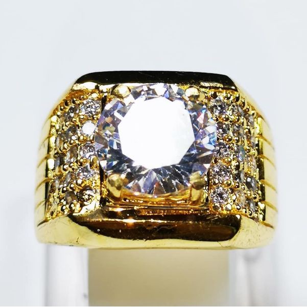 BATU CINCIN PERMATA  PRIA WHITE DIAMOND MOISSANITE ASLI CHATAM