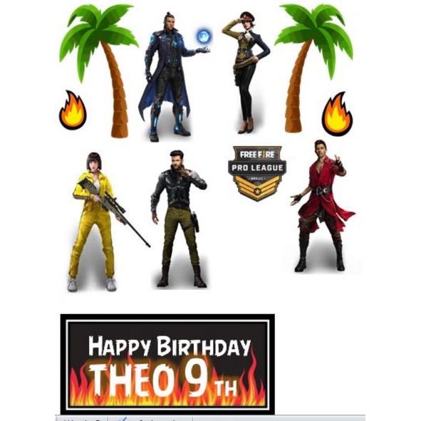 

tooper hiasan kue tema ff free fire