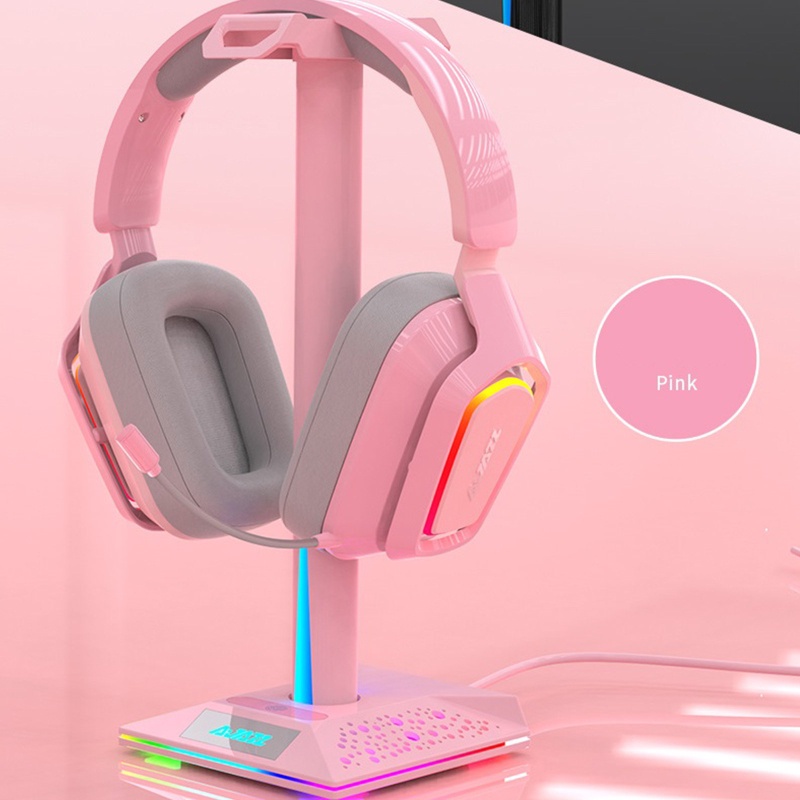Btsg Stand Headphone Gaming Anti slip Dual RGB Dengan Port USB 3.05mm AUX Untuk Rumah / Kantor