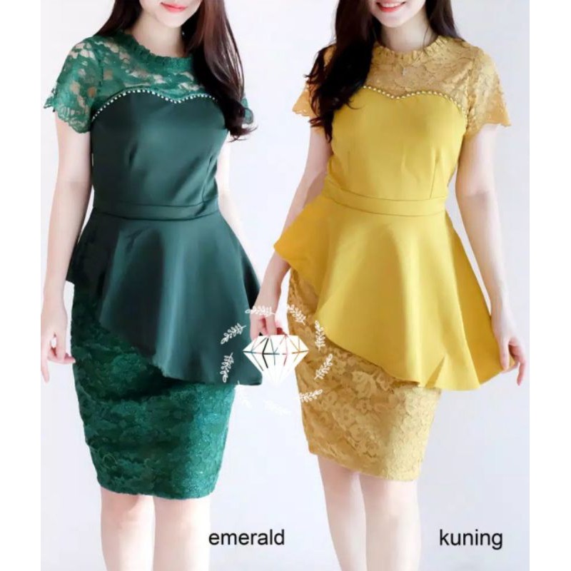 BAJU  WANITA TERBARU 2021 KEKINIAN REMAJA DRESS PESTA LUXURY SCUBA BRUKAT PREMIUM MOTE FASHION BAJU 