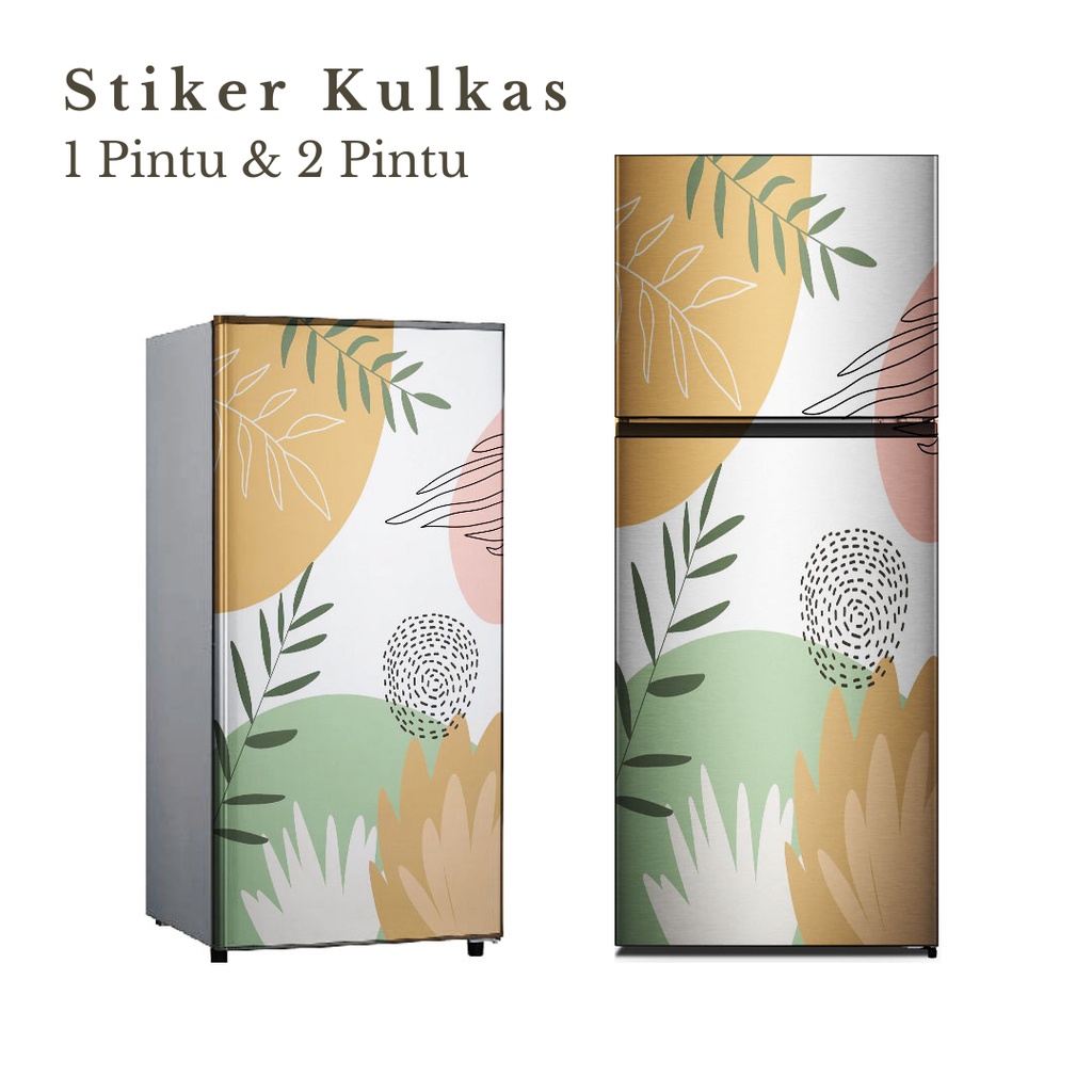 Stiker kulkas 1 pintu dan Stiker Kulkas 2 pintu motif Aesthetic Kode A-C2 - FX