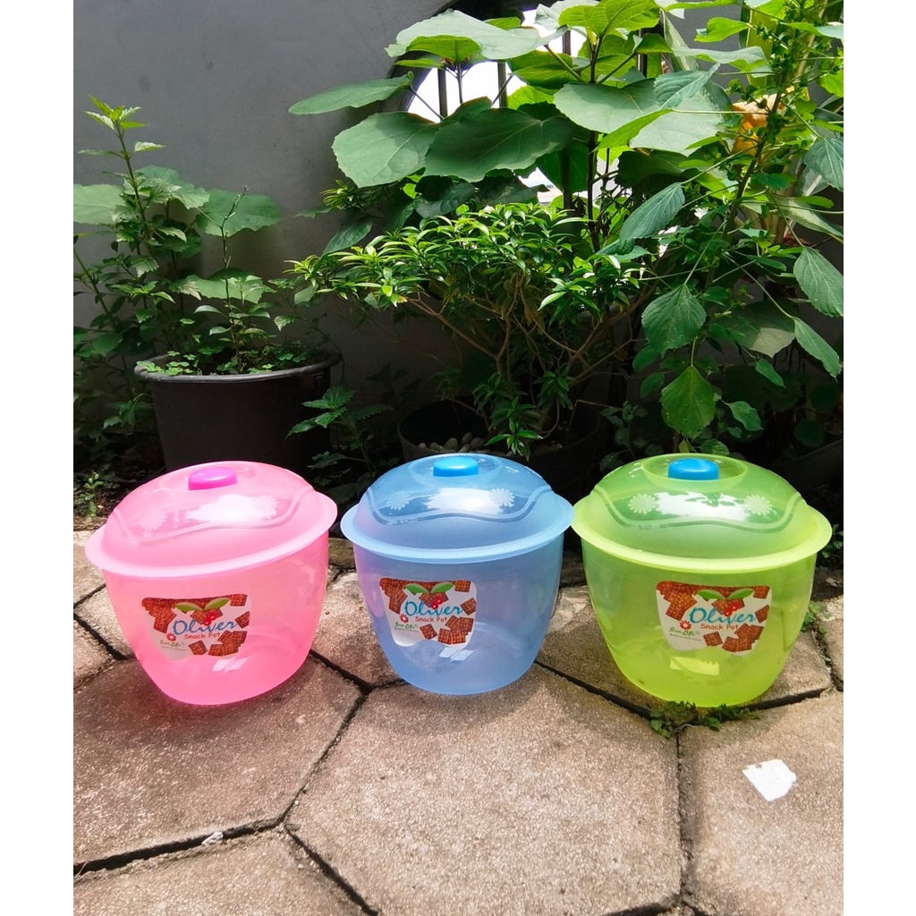 Toples Plastik Bulat Toples Snack -  Sunlife Oliver Snack