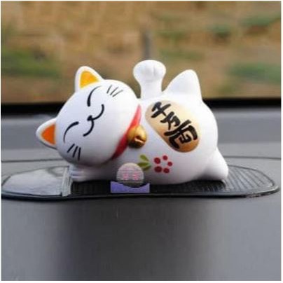 SOLAR TENAGA SURYA/kucing rejeki/kucing hoki/lucky cat/ KUCING TIDUR 12CM