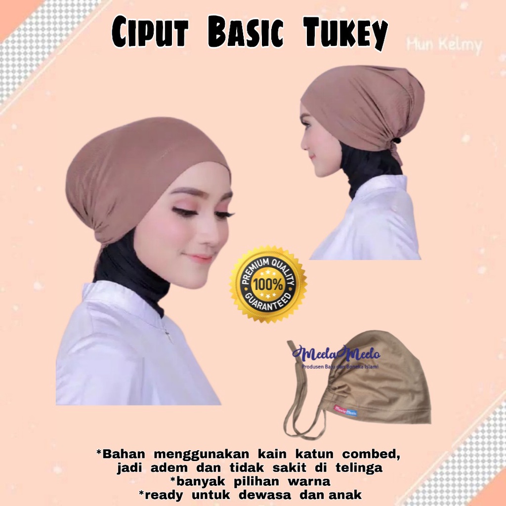 COD CIPUT BASIC TURKEY | INNER | CIPUT HANUM KATUN COMBED | NURSE CAP KAIN | TOPI MEDIS | TOPI KEMOTERAPI | DALEMAN JILBAB