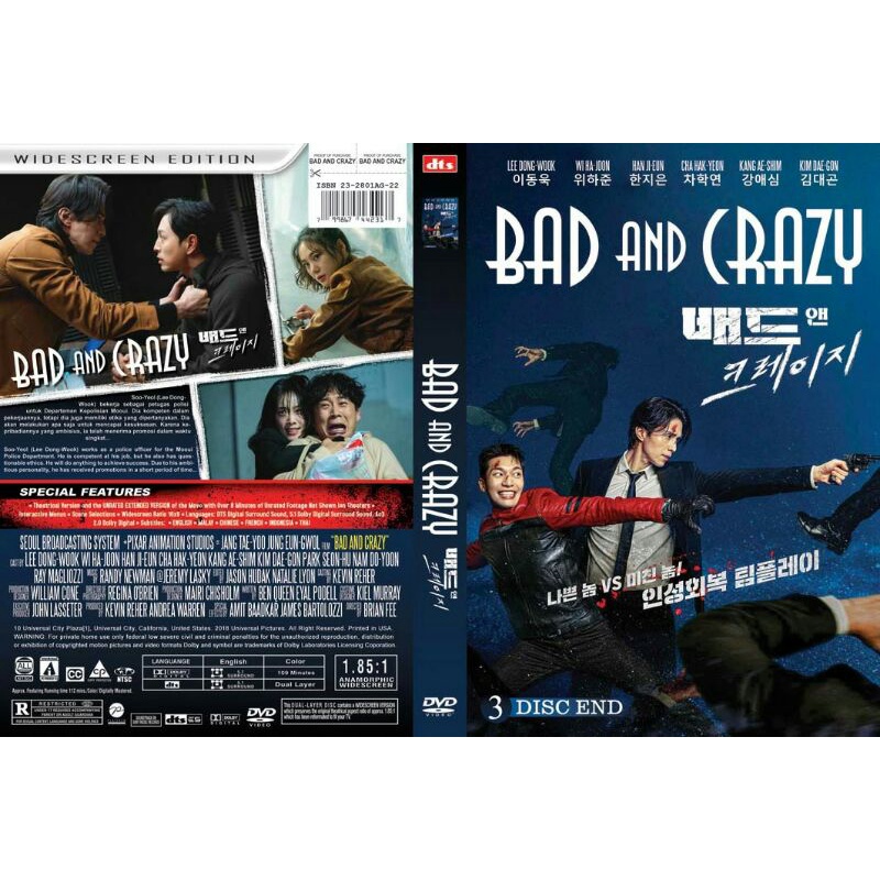 Kaset Film Serial Korea Terbaru 2022:BAD AND CRAZY(3Disc)