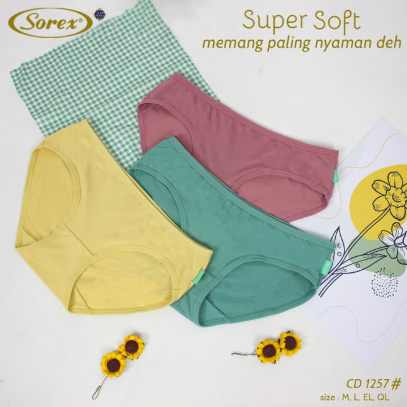 6PCS / Setengah Lusin Sorex CD Wanita 1257 Super Soft Lembut