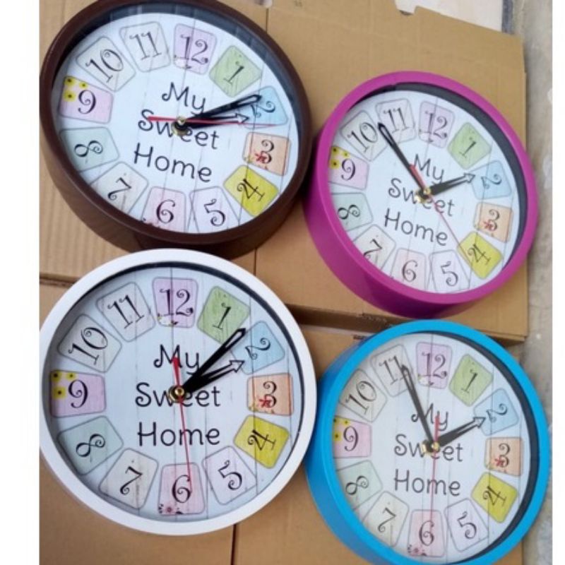 JAM DINDING MINIMALIS KADO ULTAH SOUVENIR JAM UNIK JAM MURAH SWEET HOME-4